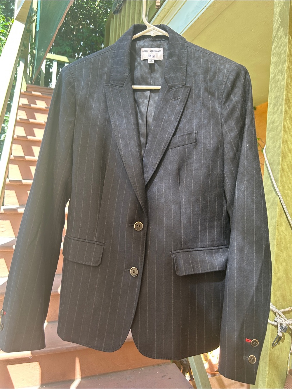 Ines de la Fressange x Uniqlo navy blue striped blazer